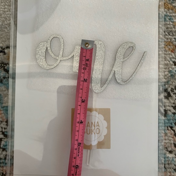 First birthday “one” sliver glitter cake topper - Picture 5 of 7